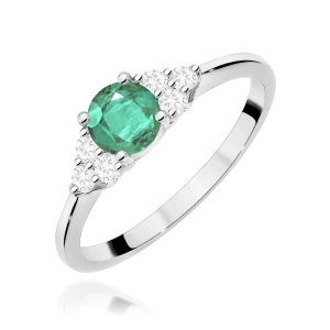Pierścionek W0451 Szmaragd 0,50ct białe złoto