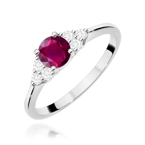 Prsten W0451 Rodolit 0,60ct Bílé zlato