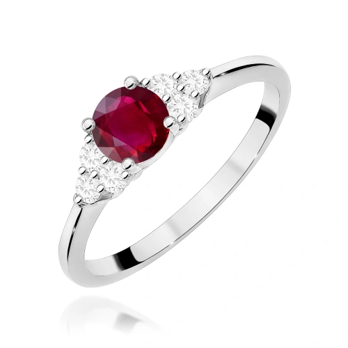 Prsten W0451 Rubín 0,60ct Bílé zlato