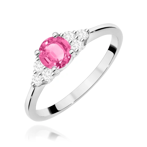 Prsten W0451 Topaz Růžový 0,60ct Bílé zlato