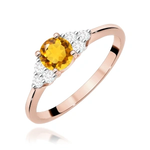 Pierścionek W0451 Cytryn 0,50ct białe złoto