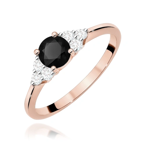 Prsten W0451 Černý Diamant 0,50ct Růžové zlato