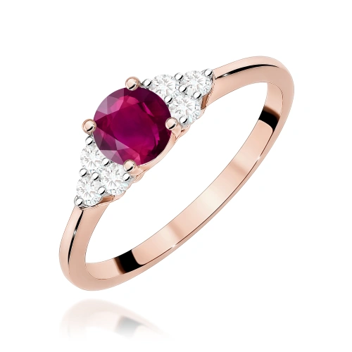 Prsten W0451 Rodolit 0,60ct Růžové zlato