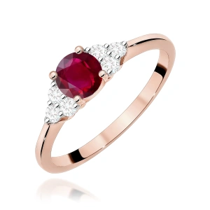 Pierścionek W0451 Rubin 0,60ct różowe złoto