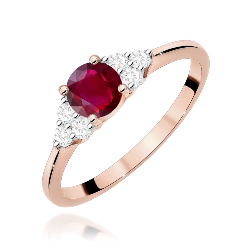 Prsten W0451 Rubín 0,60ct Růžové zlato
