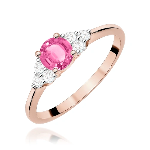 Prsten W0451 Topaz Růžový 0,60ct Růžové zlato