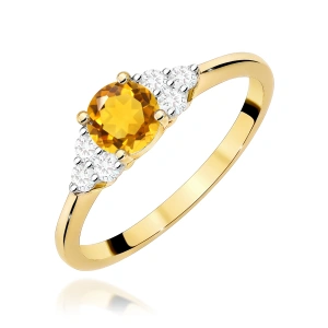 Pierścionek W0451 Cytryn 0,50ct żółte złoto 375
