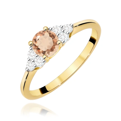 Prsten W0451 Morganit 0,40ct Žluté zlato 375