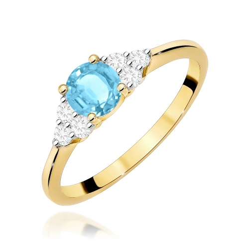 Prsten W0451 Topaz London Blue 0,50ct Žluté zlato