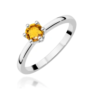 Pierścionek W0563 cytryn 0,50ct białe złoto