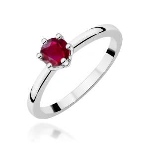 Pierścionek W0563 rubin 0,60ct białe złoto