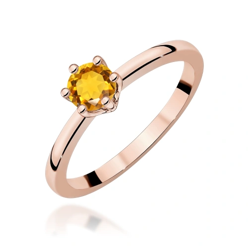 Prsten W0563 Citrín 0,50ct Růžové zlato