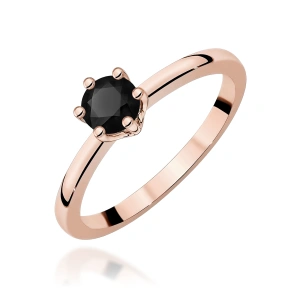 Pierścionek W0563 czarny diament 0,50ct różowe złoto