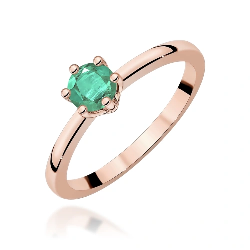 Prsten W0563 Smaragd 0,50ct Růžové zlato