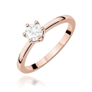 Pierścionek W0563 biały szafir 0,50ct różowe złoto