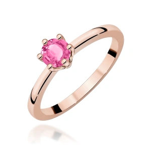 Pierścionek W0563 różowy topaz 0,60ct różowe złoto