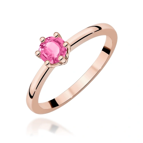 Prsten W0563 Topaz Růžový 0,60ct Růžové zlato