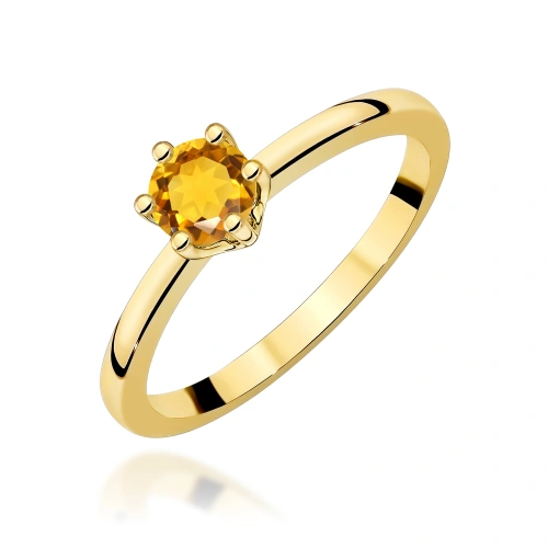 Prsten W0563 Citrín 0,50ct Žluté zlato