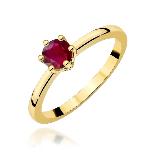 Prsten W0563 Rubín 0,60ct Žluté zlato