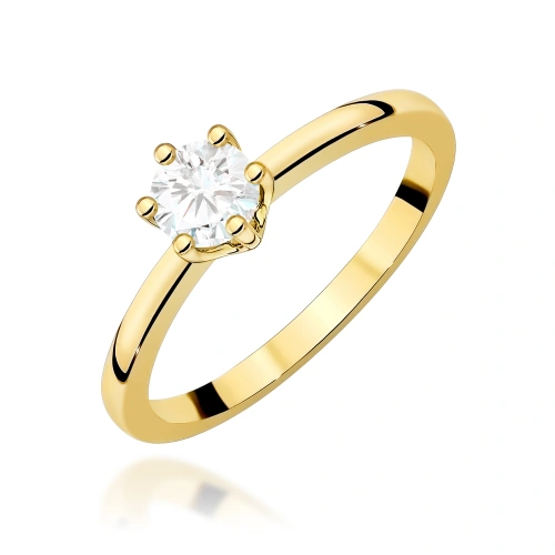 Prsten W0563 Safír Bílý 0,50ct Žluté zlato