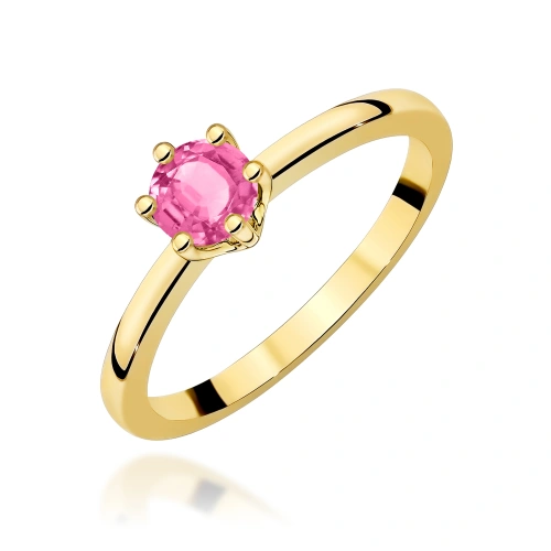 Prsten W0563 Topaz Růžový 0,60ct Žluté zlato