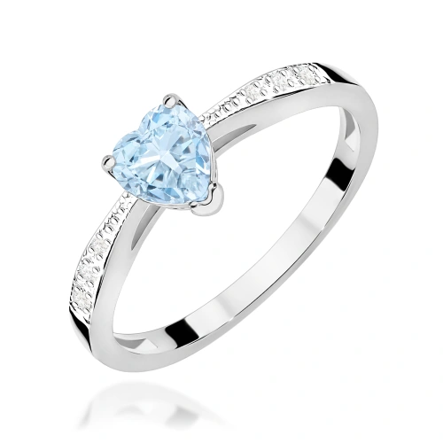 Pierścionek W0065 Diament Laboratoryjny niebieski 0,50ct białe złoto