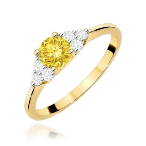Pierścionek W0451 Diament Laboratoryjny żółty 0,50ct żółte złoto