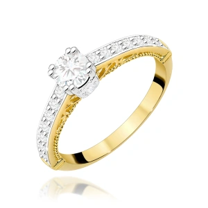 Pierścionek W0439 Diament 0,30ct żółte złoto 375