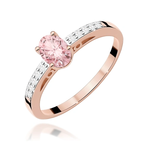 Pierścionek W0067 Diament Laboratoryjny różowy 0,50ct różowe złoto