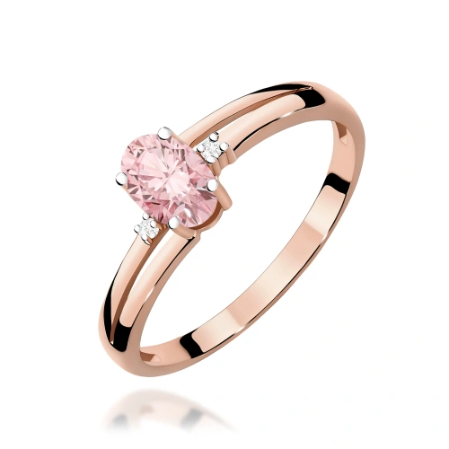 Pierścionek W0068 Diament Laboratoryjny różowy 0,50ct różowe złoto