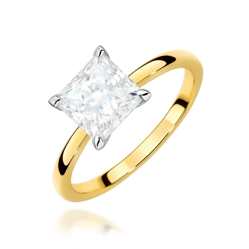 Pierścionek W0690 Diament Laboratoryjny 1,50ct żółte złoto