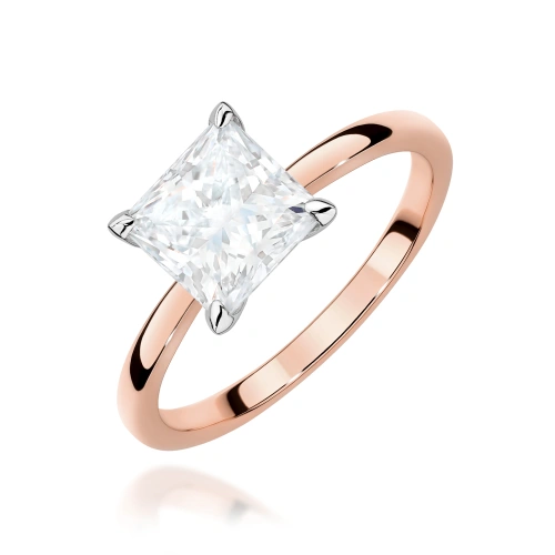 Prsteň W0690 Laboratórny diamant 1,50ct ružové zlato