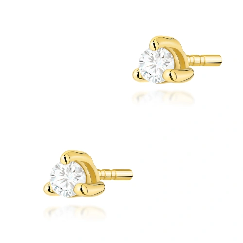 Auskarai K0035 Deimantas 2 x 0,04ct Geltonas auksas