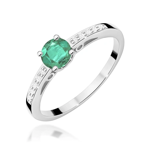 Žiedas W0066 Smaragdas 0,50ct Baltas auksas 375