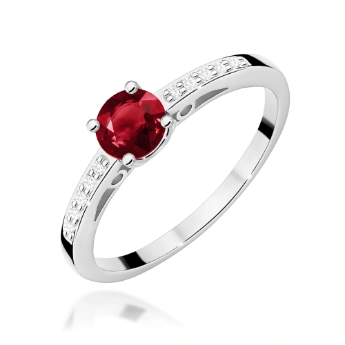Žiedas W0066 Granatas 0,60ct Baltas auksas