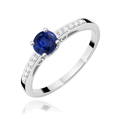 Žiedas W0066 safyras 0,50ct Baltas auksas 375