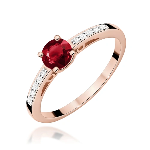 Žiedas W0066 Granatas 0,60ct Rožinis auksas