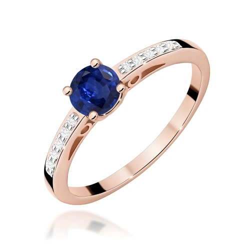 Žiedas W0066 Safyras 0,50ct Rožinis auksas