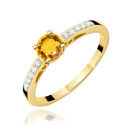 Prsteň W0066 Citrín 0,50ct Žlté zlato 375