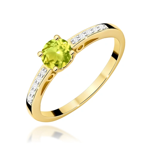 Žiedas W0066 Olivinas 0,60ct Geltonas auksas
