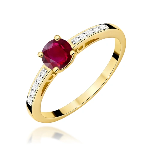 Žiedas W0066 Rubinas 0,60ct Geltonas auksas