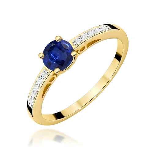 Žiedas W0066 safyras 0,50ct Geltonas auksas 375
