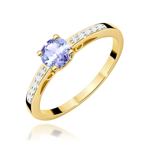 Žiedas W0066 Tanzanitas 0,50ct Geltonas auksas 375