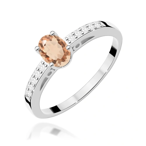 Žiedas W0067 Morganitas 0,40ct Baltas auksas 375