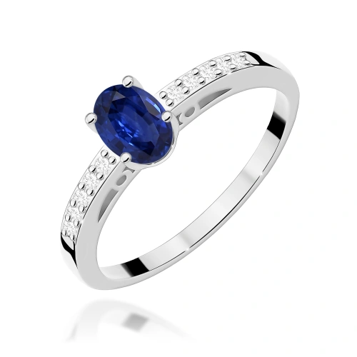 Žiedas W0067 safyras 0,70ct Baltas auksas 375