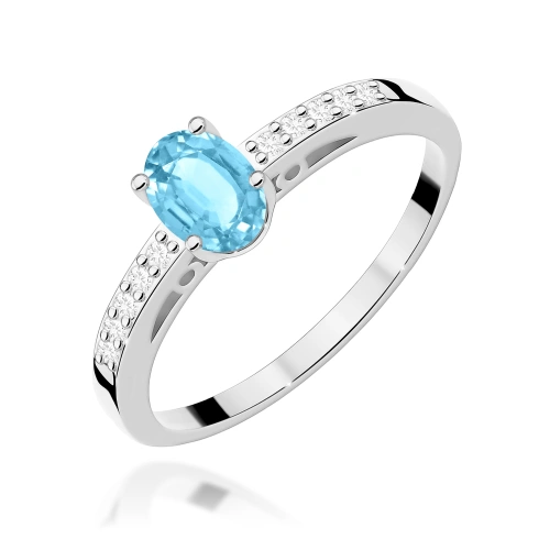 Žiedas W0067 Topazas Swiss 0,50ct Baltas auksas 375