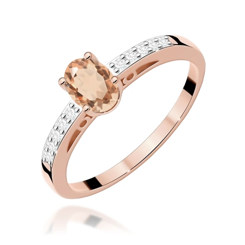 Žiedas W0067 Morganitas 0,40ct Rožinis auksas