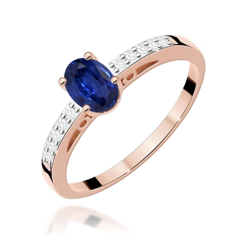 Žiedas W0067 Safyras 0,70ct Rožinis auksas