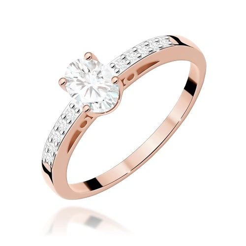 Žiedas W0067 Baltasis safyras 0,50ct Rožinis auksas