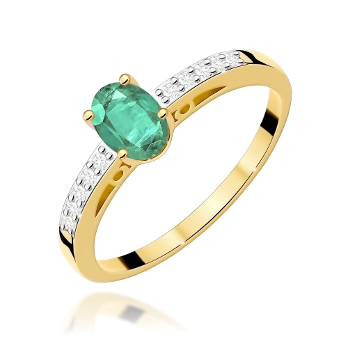 Žiedas W0067 Smaragdas 0,40ct Geltonas auksas 375